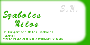 szabolcs milos business card